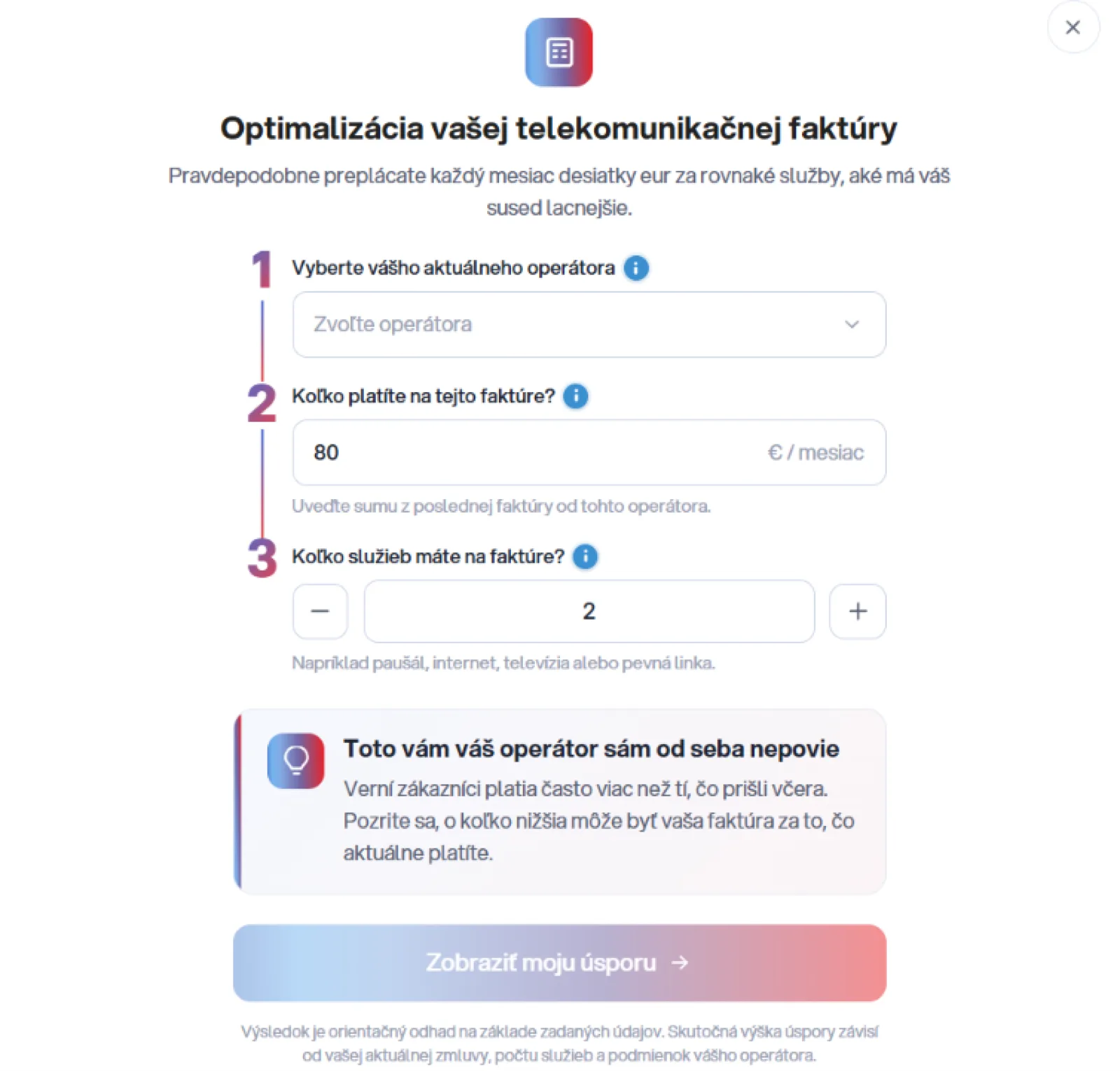 Kalkulačka &uacute;spory na telekomunik&aacute;ci&aacute;ch superpausal.sk porovnanie