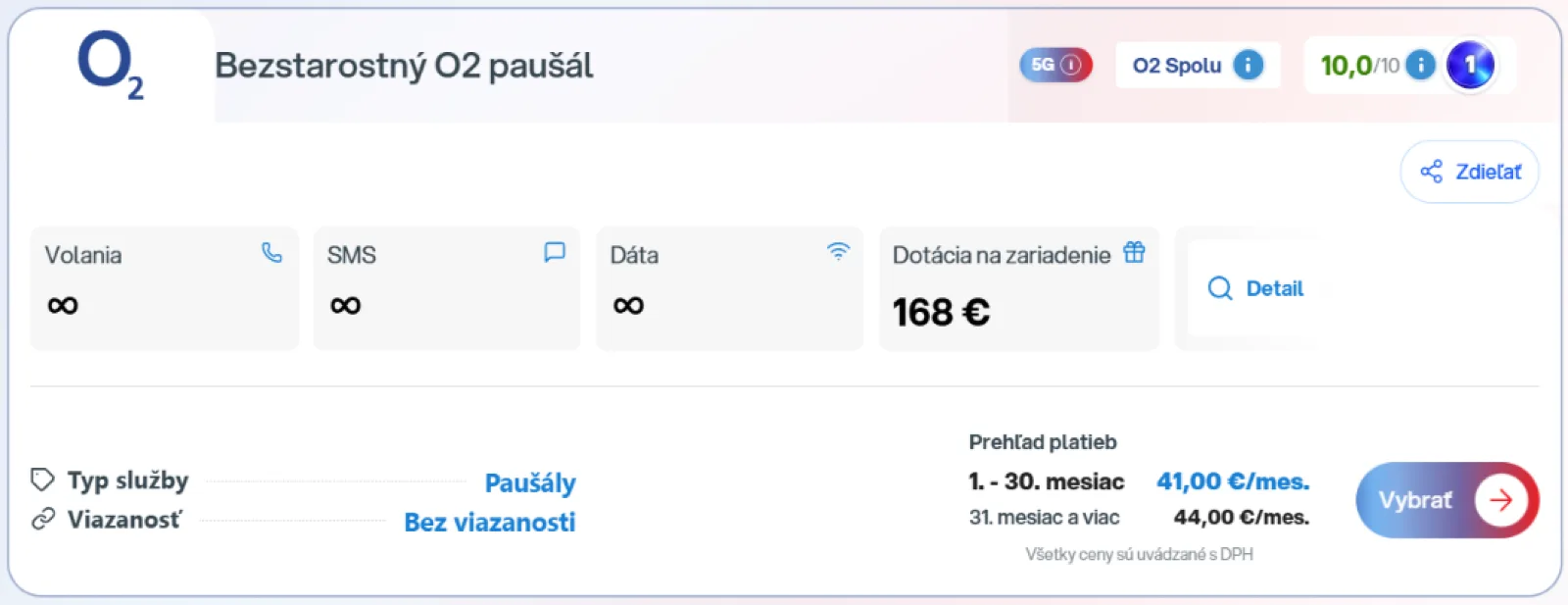 O2 neobmedzený mobilný paušál superpausal.sk