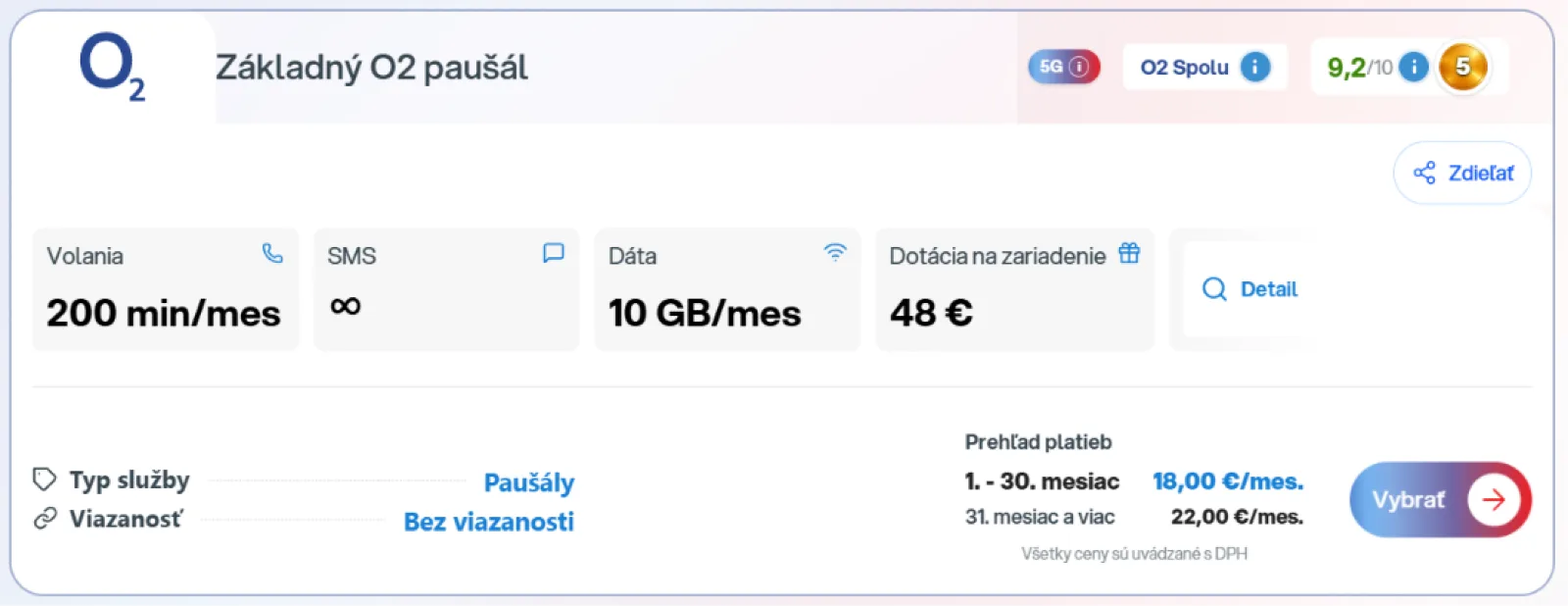 O2 mobilný paušál superpausal.sk